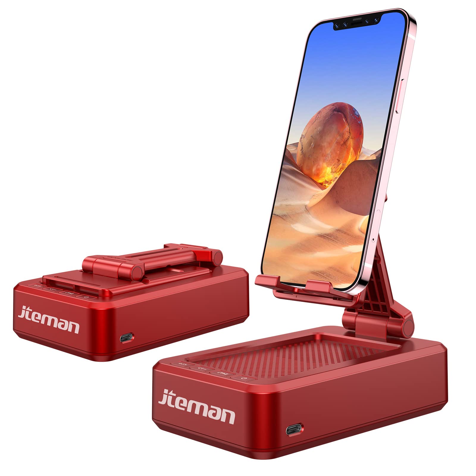 Cell Phone Stand with Wireless Bluetooth Speaker and Anti-Slip Base HD Surround Sound Perfect for Home and Outdoors with Bluetooth Speaker for Desk Compatible with iPhone/ipad/Samsung Galaxy